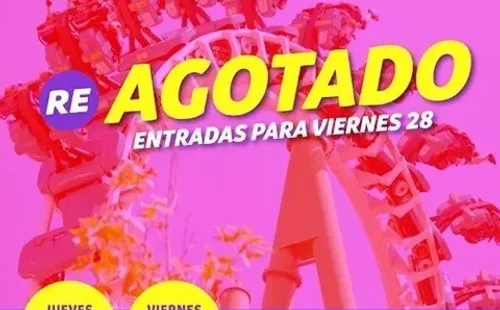 Fantasilandia advirtiendo que las entradas estaban agotadas para la jornada de este viernes.