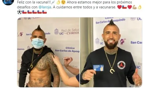 Arturo Vidal llegó a vacunarse contra el coronavirus.