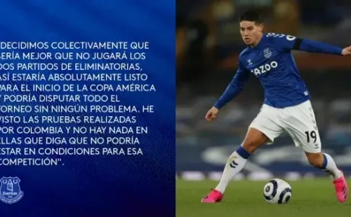 El comunicado médico del Everton sobre James Rodríguez.