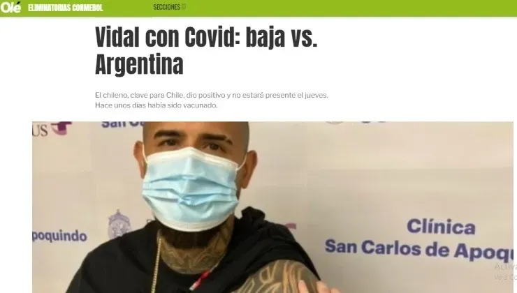 Los trasandinos destacaron que el King será baja en la doble fecha.