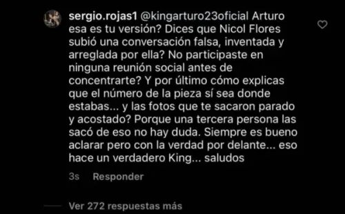 La respuesta de Sergio Rojas ante los dichos de Arturo Vidal.