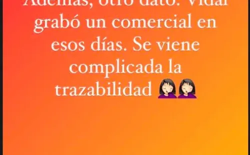 Cecilia Gutiérrez también alertó sobre la grabación de un comercial que concretó Arturo Vidal.