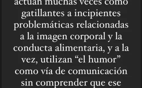 Las reflexiones de Nerea de Ugarte sobre el Trastornos de la Conducta Alimentaria (TCA), citadas por Anto Larraín.(7)