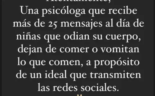 Las reflexiones de Nerea de Ugarte sobre el Trastornos de la Conducta Alimentaria (TCA), citadas por Anto Larraín.(8)