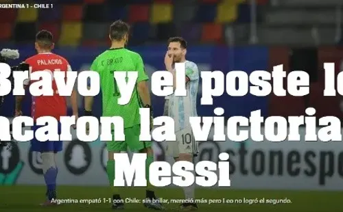 Olé y el empate de Argentina frente a la selección chilena.