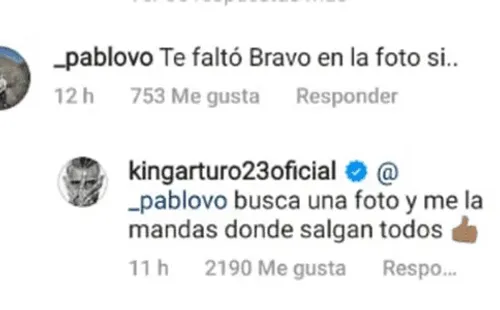 Captura Instagram Arturo Vidal. Captura Instagram Arturo Vidal.