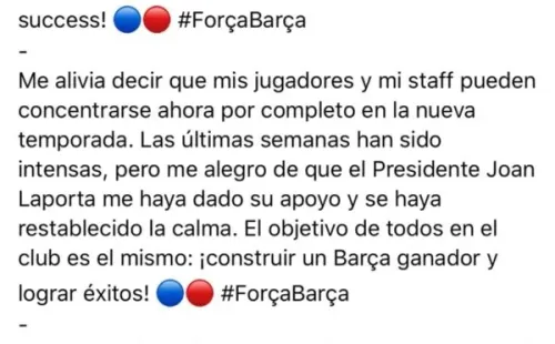 El mensaje de Ronald Koeman tras confirmarse su continuidad.