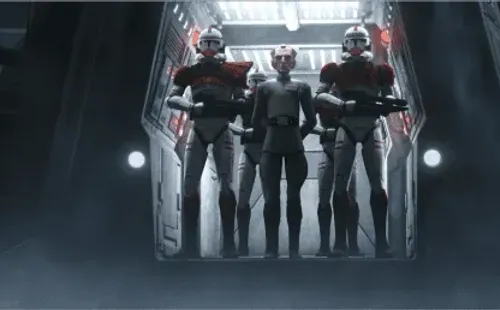 El almiranteWilhuff Tarkinsupervisando los clones, en The Bad Batch.