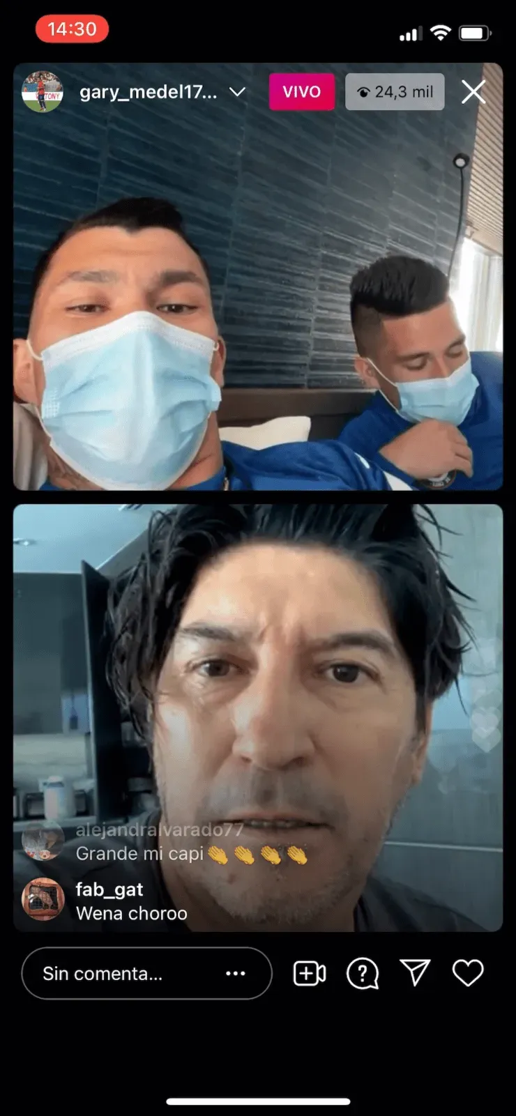 Gary Medel e Iván Zamorano compartieron en Instagram