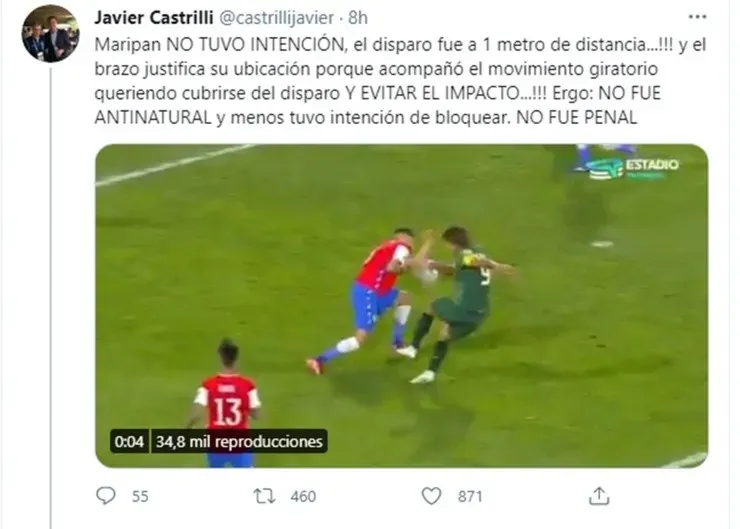 Guillermo Maripán y la acción que fue sancionada como penal