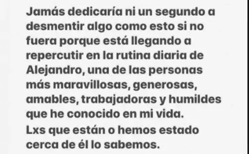 Los mensajes con los que Ester Expósito y Alejandro Speitzer combatieron las especulaciones tras su quiebre.(1)