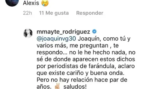 La reacción de Mayte Rodríguez ante la consulta sobre Alexis Sánchez.