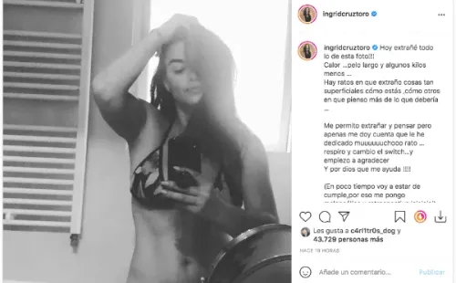La reflexiva publicación de Ingrid Cruz en Instagram.(1)