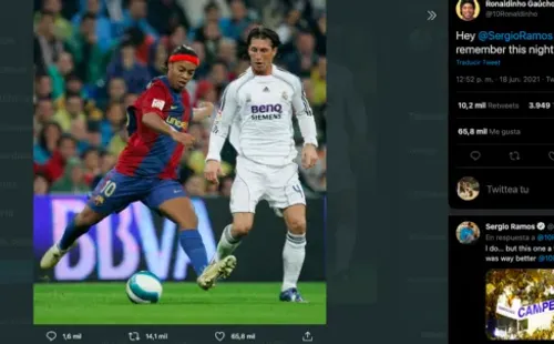 El divertido mensajeo entre Ronaldinho y Sergio Ramos.