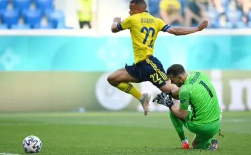 El penal que le dio el triunfo a Suecia ante Eslovaquia. Foto: Getty Images