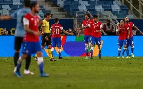 Chile festeja el 1-0 parcial contra Uruguay en Copa América (Foto: Agencia UNO)