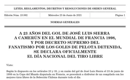 Este es el documento que publicó la Roja para darle un homenaje al Coto Sierra.