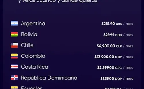 Los precios mensuales (sin ofertas) para HBO Max.(1)