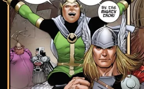 Kid Loki junto a Thor en los cómics de Marvel.