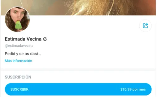 La cuenta de la autora de Joven y Alocada, Camila Gutiérrez, en OnlyFans.