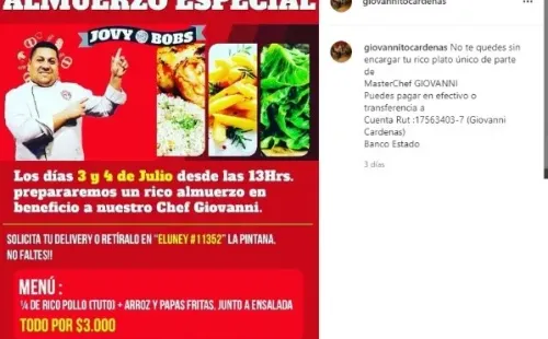 Giovanni Cárdenas en Instagram