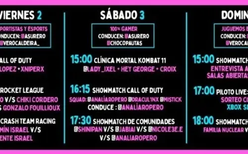 El line-up de la Gamer Weekend contempla diferentes actividades