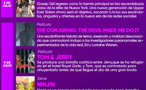 Los estrenos de HBO Max para julio 2021.(1)