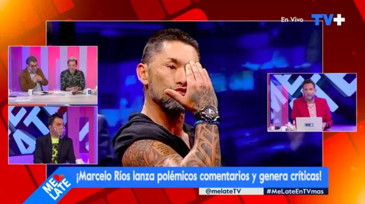 El panel de Me Late encabezado por Daniel Fuenzalida, comentando el ataque de Marcelo Chino Ríos.
