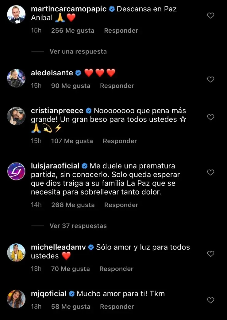 Las reacciones de diversas figuras de la televisión ante el fallecimiento del hermano de Cristián Sánchez, Aníbal Sánchez.(2)