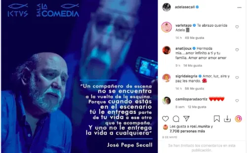 La publicación que Adela Secall le dedicó a su padre, José Pepe Secall.