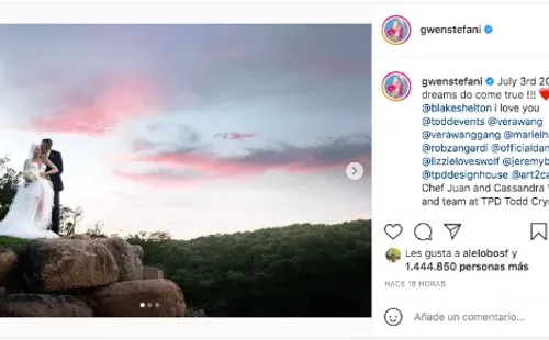 La publicaciones de Gwen Stefani sobre su matrimonio con Blake Shelton.(1)