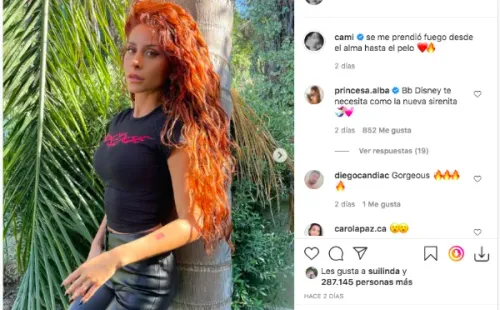 La publicación con la que Cami Gallardo dio a conocer su radical cambio de look.(1)