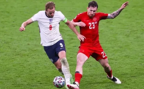 El partido de la discordia entre Inglaterra y Dinamarca.Foto: Getty.
