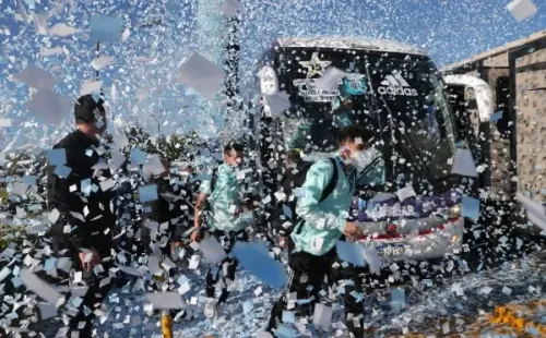 Así recibieron a Argentina en su llegada al país tras ganar la Copa América. Foto: Argentina