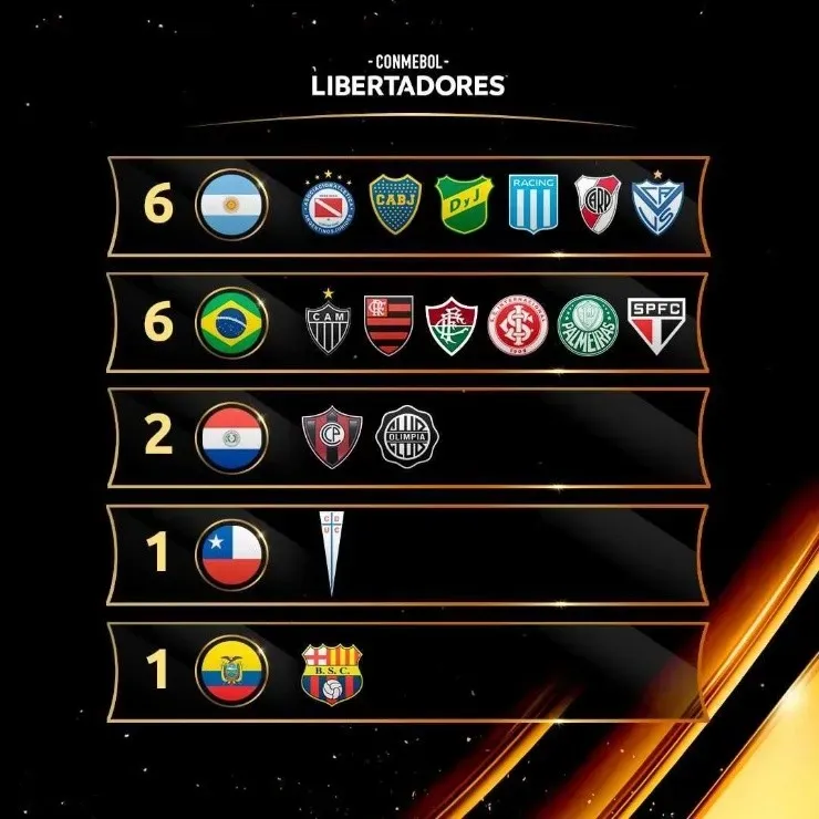 Estos son los dieciséis equipos que avanzaron a los octavos de final. (Foto: Conmebol Libertadores)