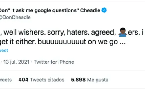 El tuit de Don Cheadle ante la nominación al Emmy por su escueta aparición en The Falcon and the Winter Soldier.