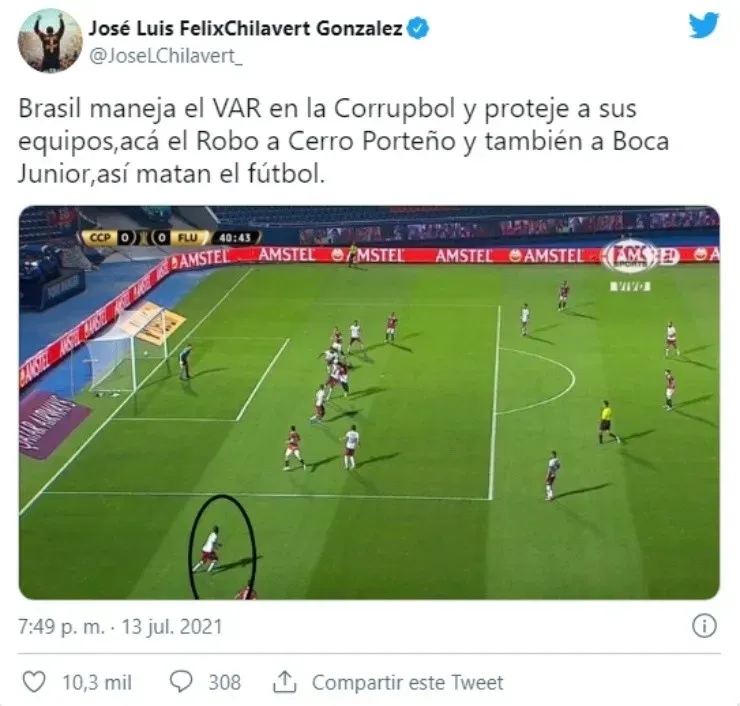 José Luis Chilavert se quejó por robo a Cerro Porteño