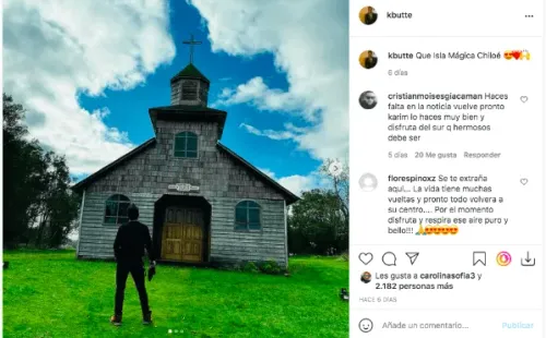 La publicación con que Karim Butte volvió a Instagram.