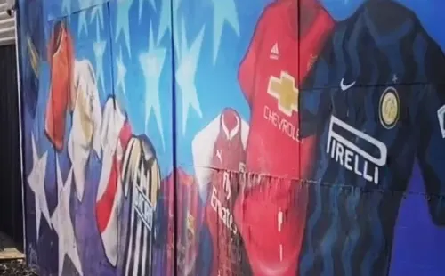 Alexis compartió un registro del mural dedicado a su trayectoria en Tocopilla.