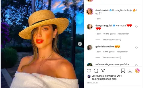 La publicación de Daniela Colett que comentó Eduardo Vargas.