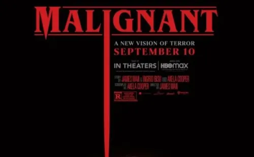 Afiche oficial deMalignant, la nueva película de James Wan.
