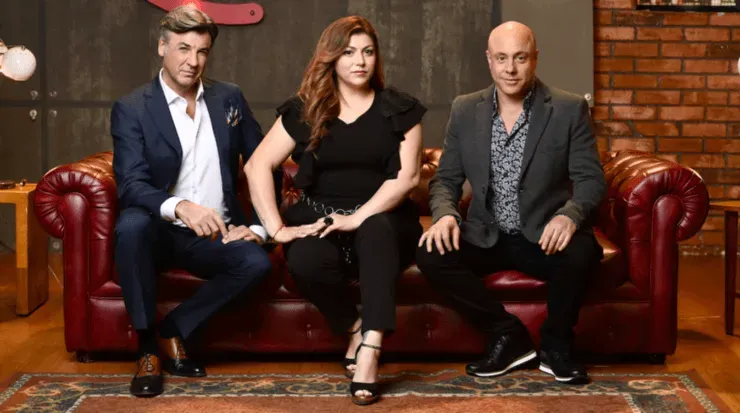 Los jueces jueces de Masterchef Celebrity: Yann Yvin, Fernanda Fuentes y Jorge Rausch.