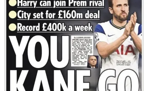 Portada The Sun anunciando el bombástico fichaje de Kane al Manchester City.