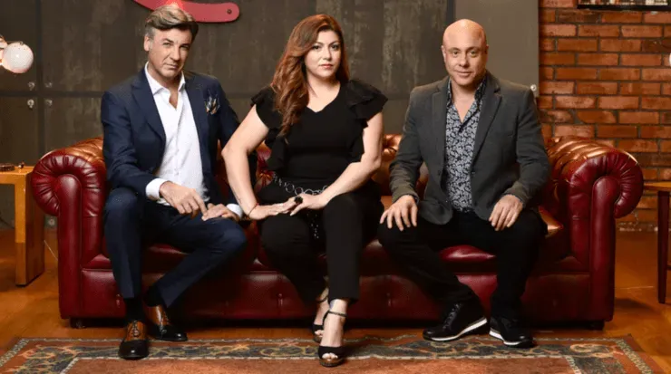 Los jueces de    Masterchef Celebrity Chile: Yann Yvin, Fernanda Fuentes y Jorge Rausch.