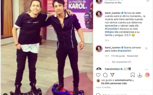 La publicación de Karol Lucero tras el fallecimiento de Claudio Valdés, El Gitano.(1)