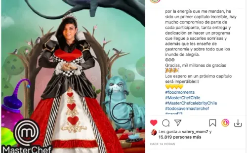 La publicación de la Chef Fernanda Fuentes, tras el primer episodio de Masterchef Celebrity.(1)
