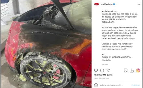 La publicación que hizo El Alfa y que luego eliminó.