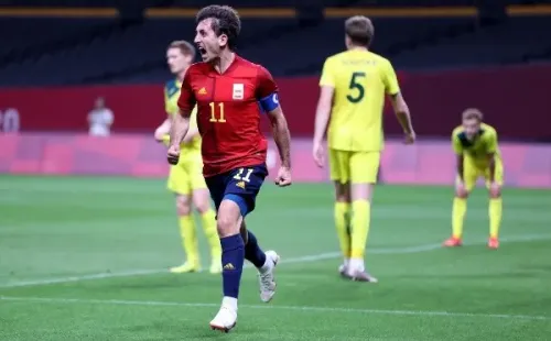 Mikel Oyarzábal, la figura de la Real Sociedad y la Selección adulta, salvó a la Sub 24.  Foto: GettyImages