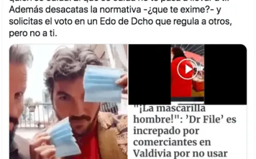 Las respuestas de Amaro Gómez-Pablos a usuarios de Twitter que le cuestionaron su trato a Cristián Contreras, Dr. File.(4)