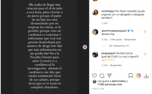 La publicación en la que Cristina Peña y Lillo solicitaba ayuda de un abogado.